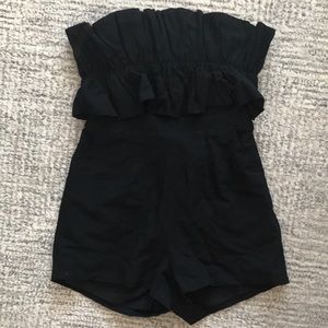 Black ruffle romper size M